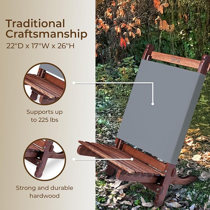 BYER OF MAINE Pangean Lounger Chair – Portable, Lightweight, Foldable Wood and - Image 4