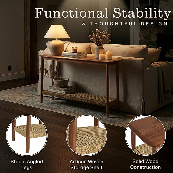 Alaterre Furniture Calais 48 Inch Solid Wood Entryway Table - Image 4