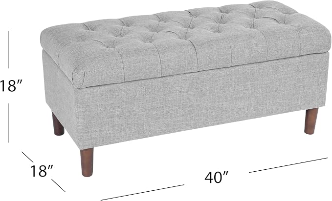 Homepop Home Decor | Tufted Ainsley Button Storage Ottoman Bench - Image 3