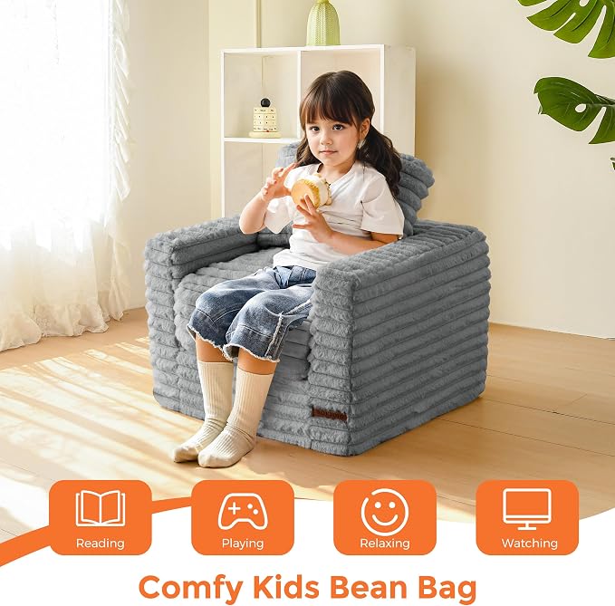 MAXYOYO Kids Bean Bag Chair, Comfy Faux Fur Bean Bag Sofa - Image 8