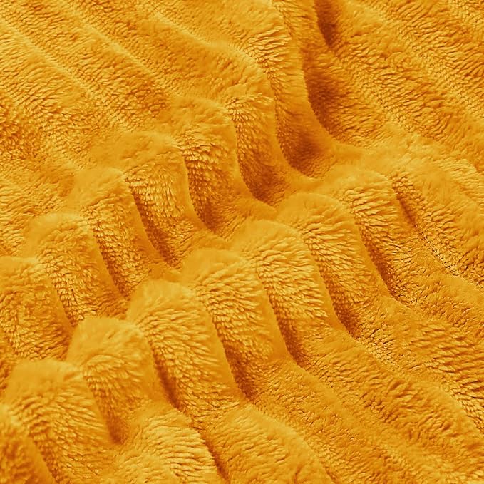 BEDELITE Fleece Blanket Twin Size – 3D Ribbed Jacquard Soft and Warm Decorative - Image 5