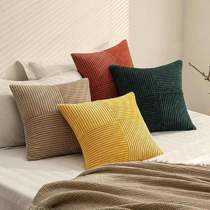 MIULEE Green Rust Throw Pillow Covers 18x18 Inch Set of 4 Boho Farmhouse Soft - Image 7