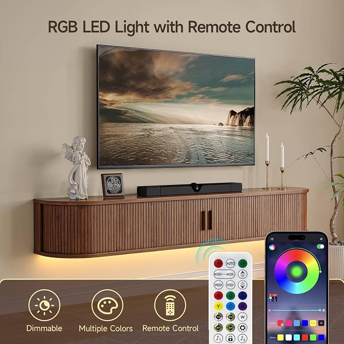 63" Floating TV Stand with Power Outlet - Image 8