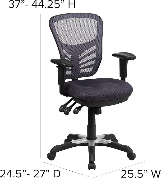 Flash Furniture Nicholas Mid-Back Swivel Office and Gaming Chair, Ergonomic - Image 3