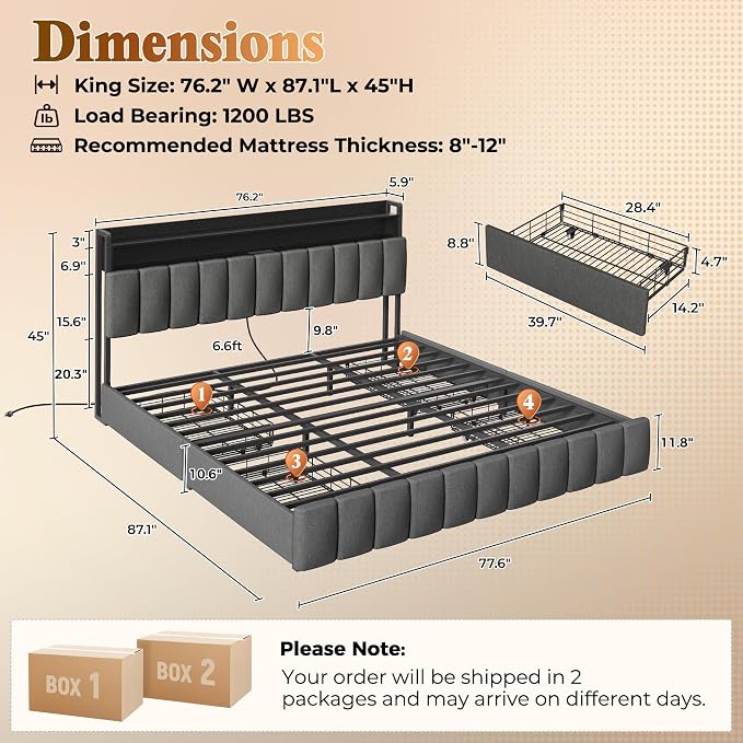 PRAISUN Bed Frame King Size - Image 2