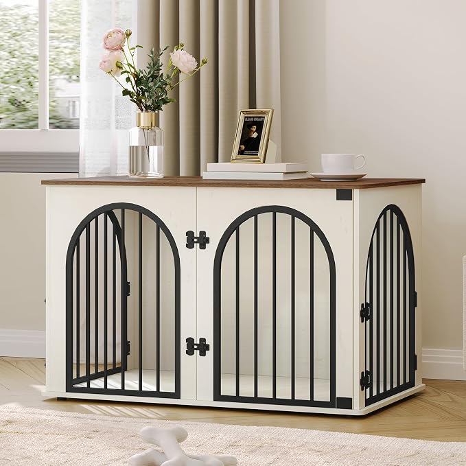 39.4" Wooden Dog Crate Furniture, Indoor Dog Kennel Dogs Cage - Image 8