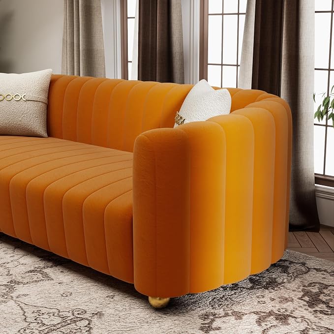 KEAI 83.46" Velvet Couch for Living Room Large Modern Sofa - Image 4