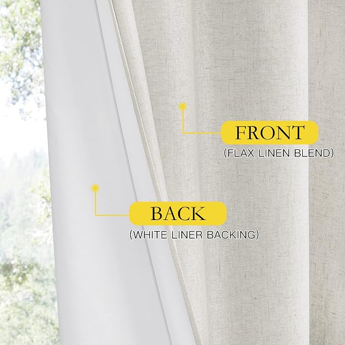 NICETOWN Linen Blackout Curtains - Image 5