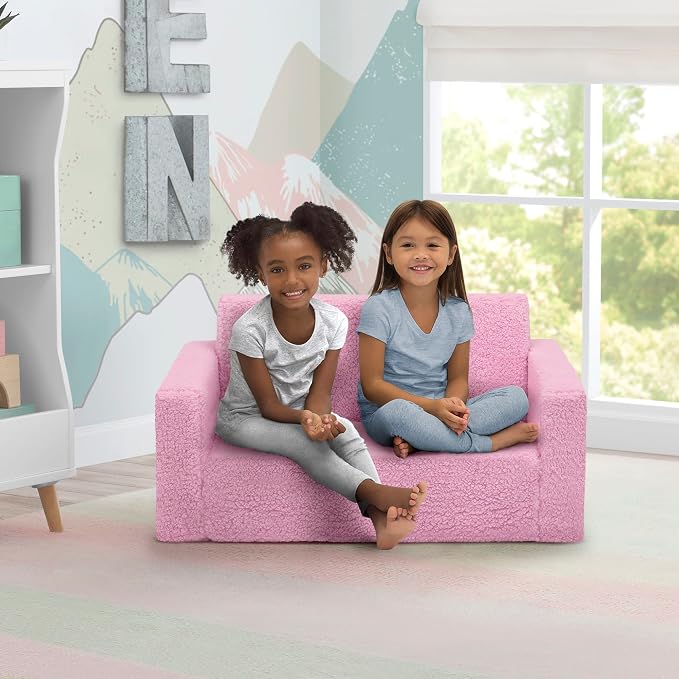Delta Children Cozee Flip-Out Sherpa 2-in-1 Convertible Sofa to Lounger - Image 2
