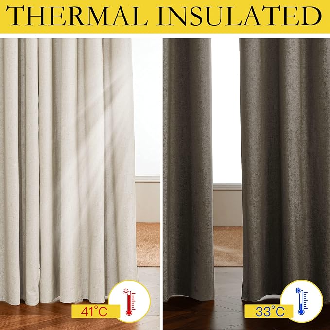 NICETOWN Linen Blackout Curtains - Image 3