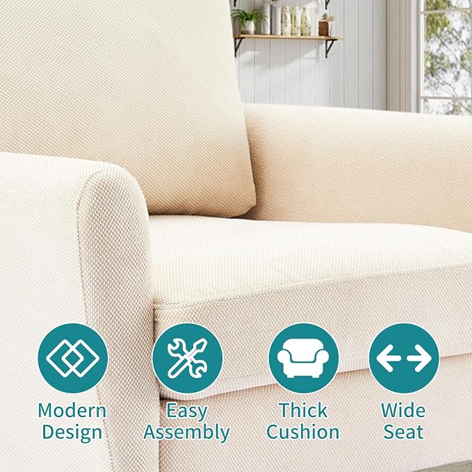 OLIXIS Comfy Accent Chair for Living Room Bedroom and Waiting Room, Upholstered - Image 3