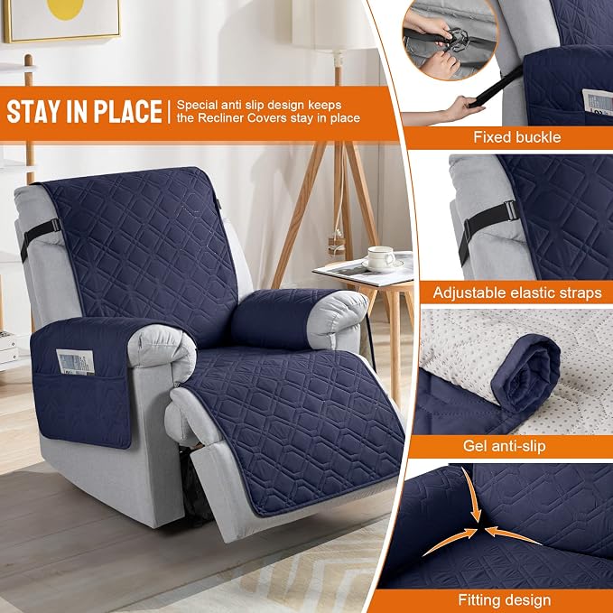 VANSOFY 100% Waterproof Recliner Chair Covers, Recliner Cover Non-Slip Dog - Image 3