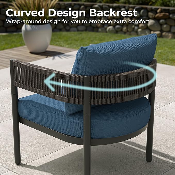 Grand patio 6-Piece Outdoor Furniture Set, 6 Seats Wicker Sofa Conversation Set - Image 7