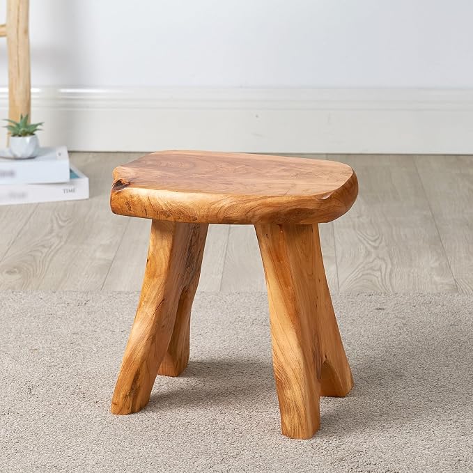 Greenage Cedar Roots Wooden Stool Naturally Shape 10" x 13.5" x 12.2" H Wood by Organicwooddesignsexudingvitality