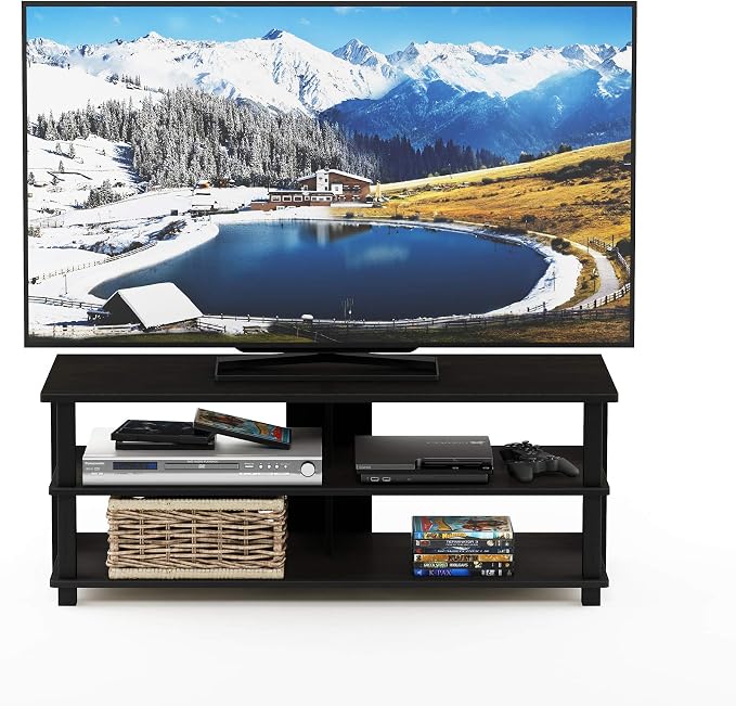 Furinno Sully 3-Tier Stand for TV up to 48 Inch, Espresso/Black - Image 2