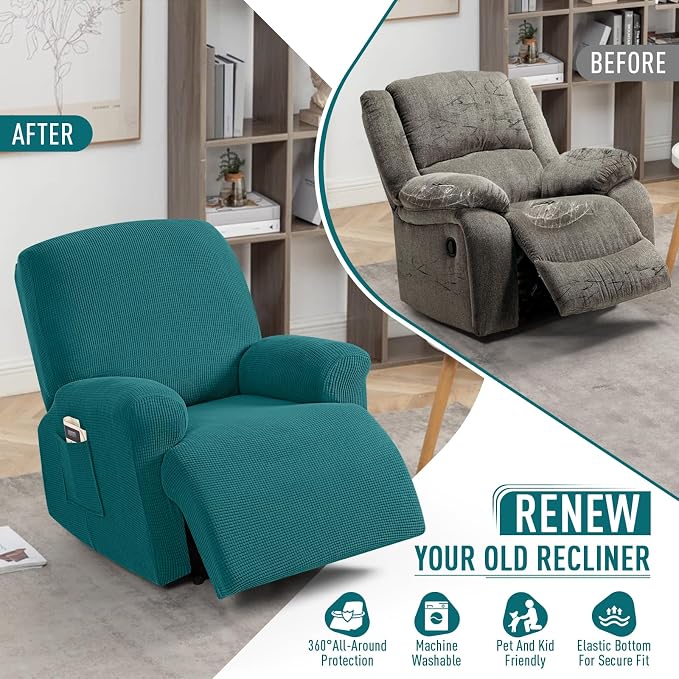 TAOCOCO Recliner Cover 4-Pieces, Recliner Stretch Sofa Slipcover, Recliner - Image 4