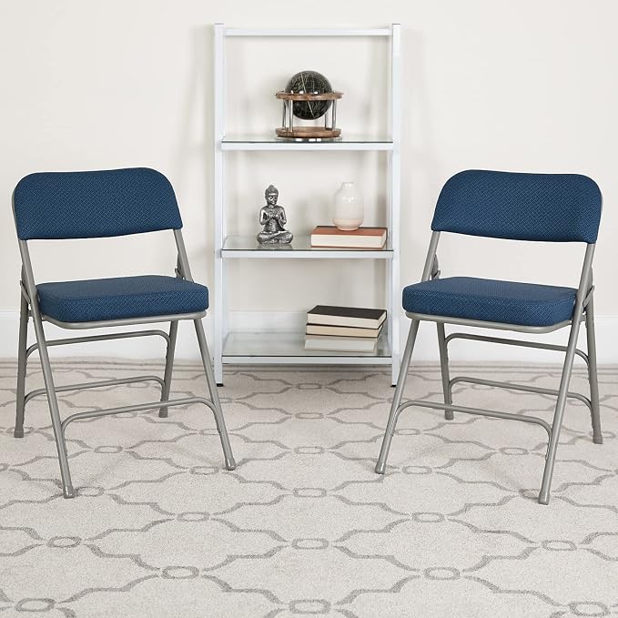 Flash Furniture 2 Pack HERCULES Series Premium Curved Triple Braced & Double - Image 2
