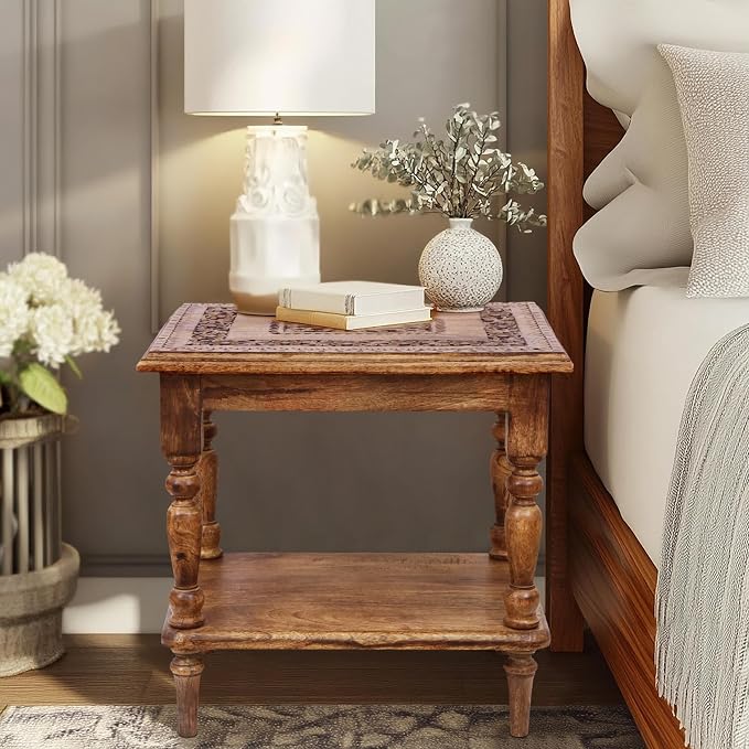 COTTON CRAFT Solid Wood End Table - Image 2