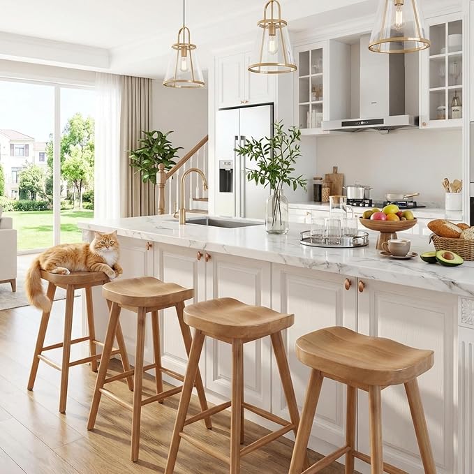 LukeAlon 24.25 Inch Bar Stools Set of 4 - Image 3