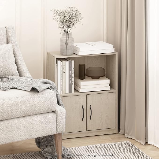 Furinno GRUEN Book Shelf, 2-Tier Small Bookshelf, Bookcase - Image 2