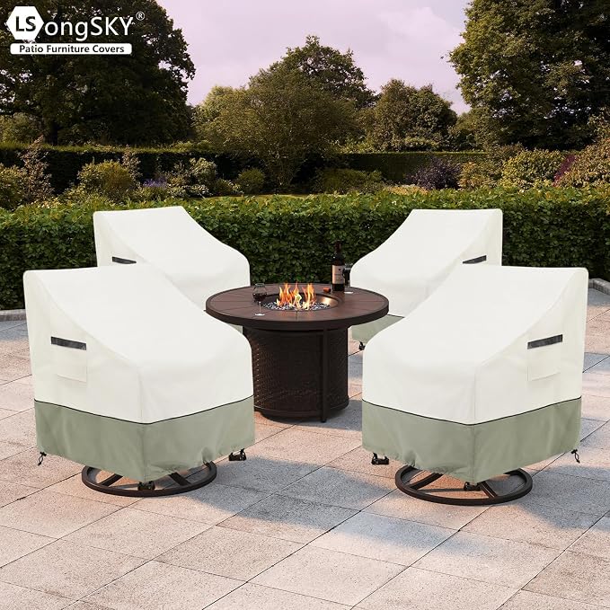 Outdoor Swivel Rocker Chair Cover 2 Pack, Patio Swivel Chair Covers - Image 8