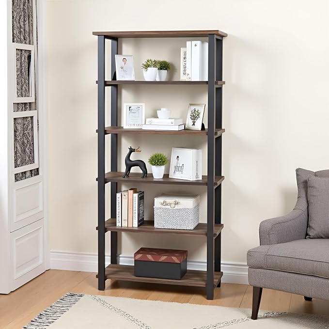 Alaterre Furniture Pomona Living Room 6-Tier Solid Wood Bookcase - Image 7