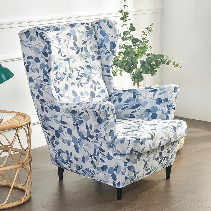 HAOYONG Wing Chair Slipcovers Printed Wingback Chair Covers 2 Pieces Wingback - Image 2