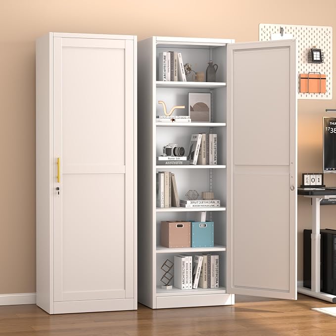 Ckzbx Metal Locker Tall Narrow Storage Cabinet, Gym Home Office, Entryway and - Image 2