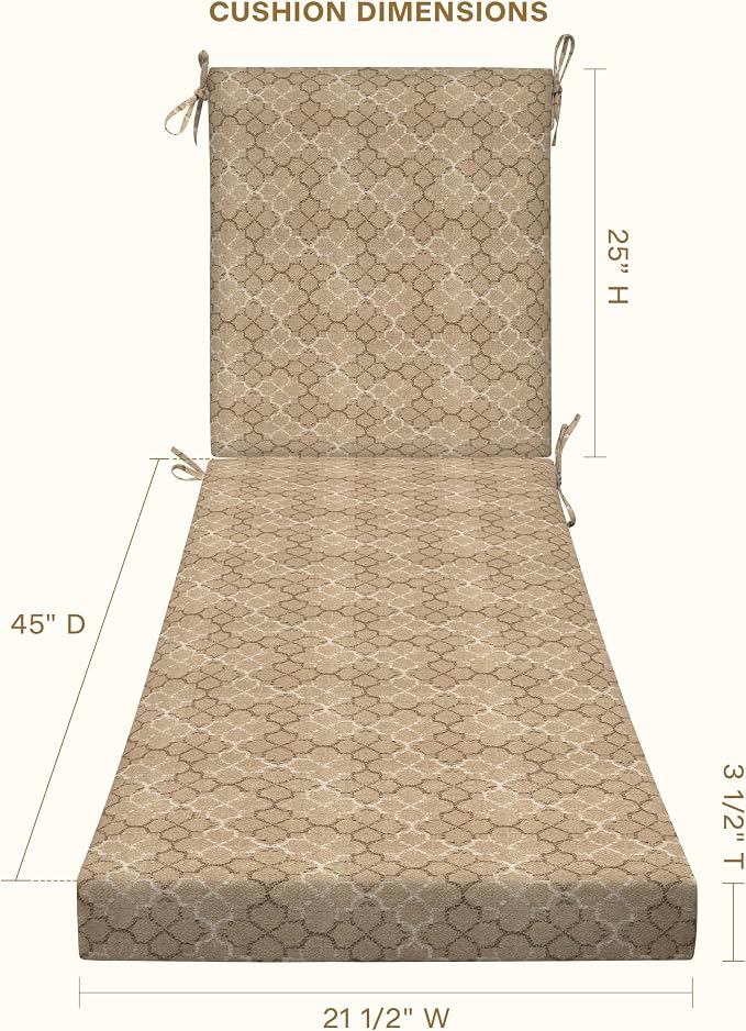 Honeycomb Outdoor Chaise Lounge Cushion - Image 2
