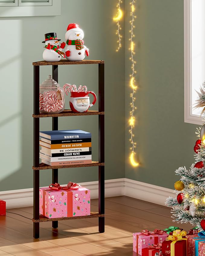 TUTOTAK Corner Shelf, 4-Tier Corner Bookshelf - Image 4