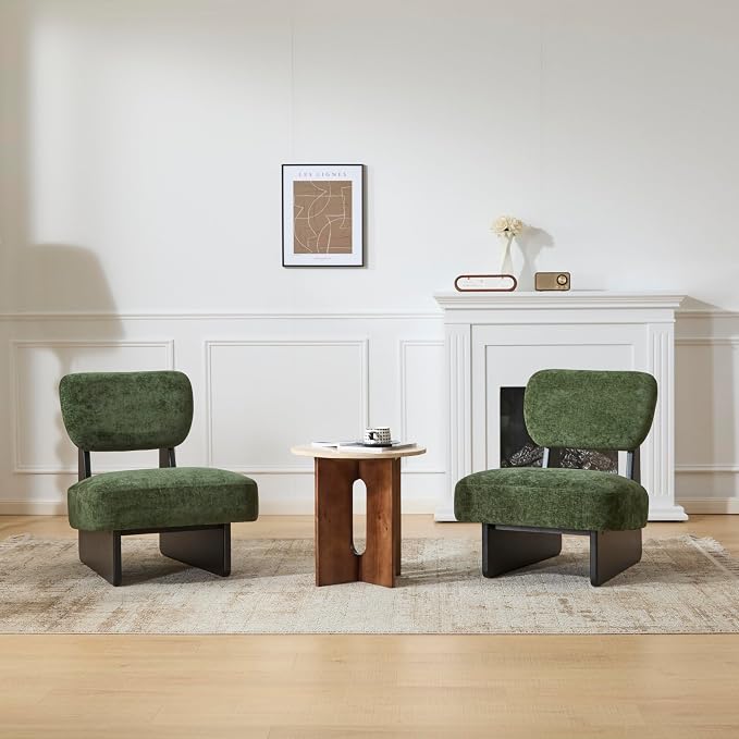 GDFStudio Upholstered Armless Accent Chairs Set of 2 Modern Side Chair - Image 5