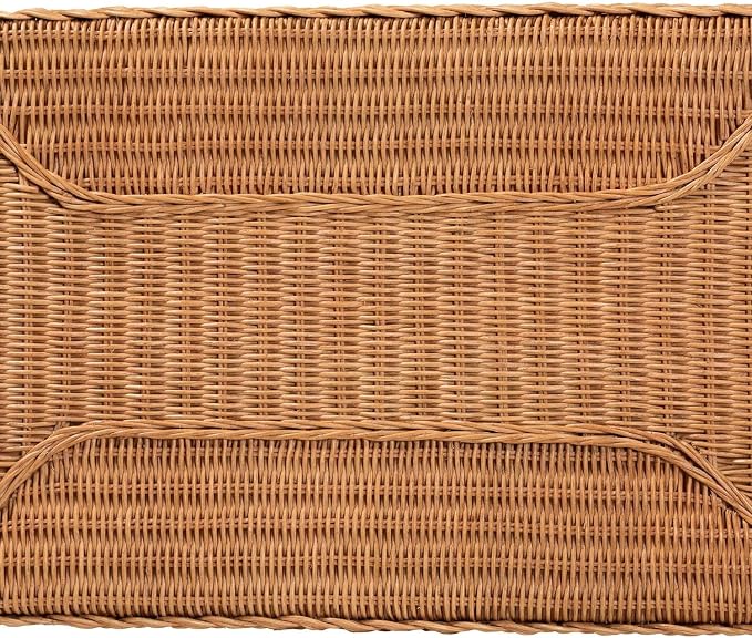 HomeStock Bohemian Side TableRattan & Wood Accent TableHoney Finish26 x 16 x 25 - Image 5