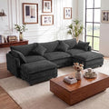 Vesgantti 109" U Shaped Cloud Sectional Sofa, Comfy Corduroy Upholstered by Vesgantti