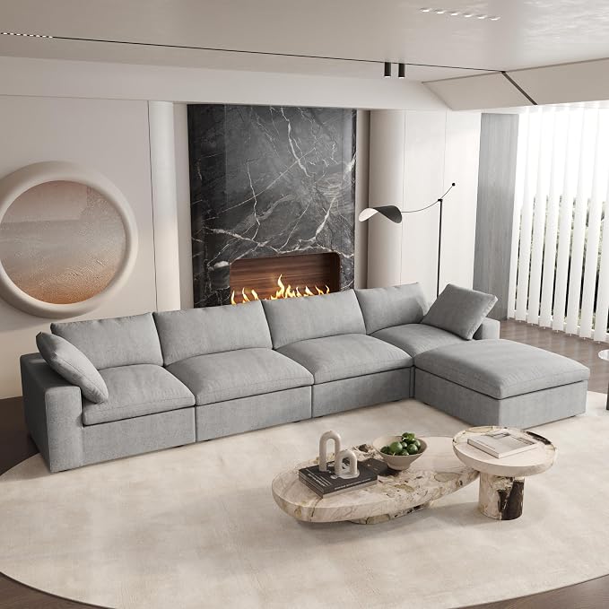 Cloud Couch Modular Sectional Sofa, 160.6" L Shaped Convertible Sectional Sofas - Image 3