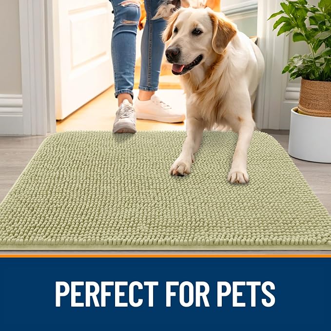 OLANLY Dog Door Mat for Muddy Paws 47x24, Absorbs Moisture and Dirt, Absorbent - Image 6