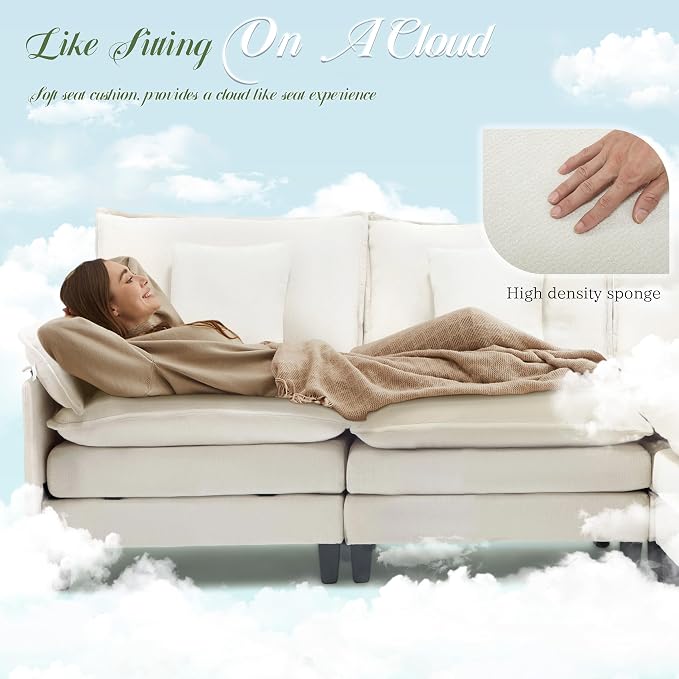 Cloud Couch, Deep Seat Couches for Living Room, Bedroom and Apartment, L Shaped - Image 4