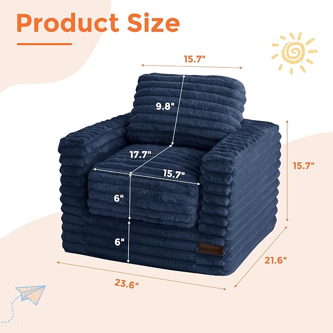 MAXYOYO Kids Bean Bag Chair, Comfy Faux Fur Bean Bag Sofa - Image 2