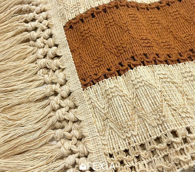 FEXIA Boho Table Runner 36 Inches Long Macrame Summer Decor Coffee Table Cover - Image 3