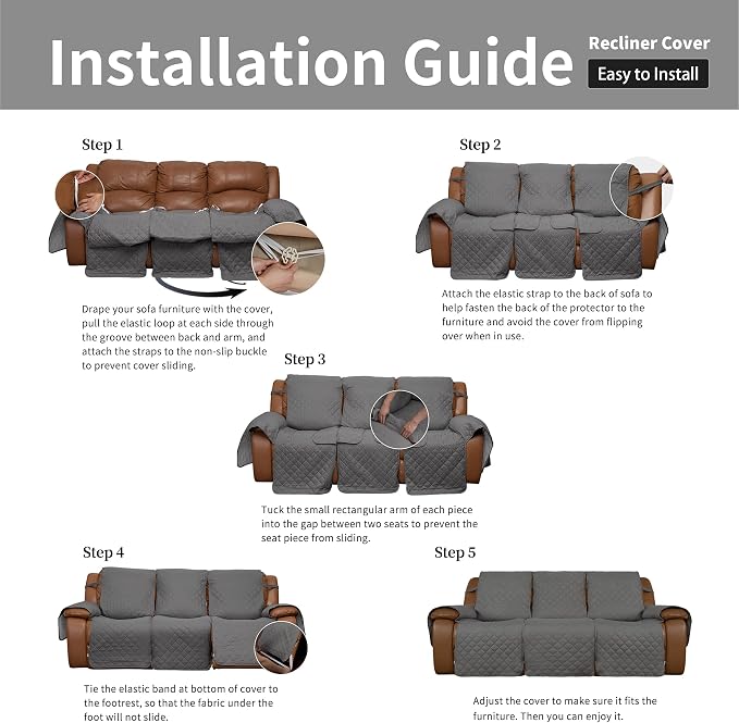 Easy-Going Recliner Sofa Cover, Reversible Couch Cover - Image 7