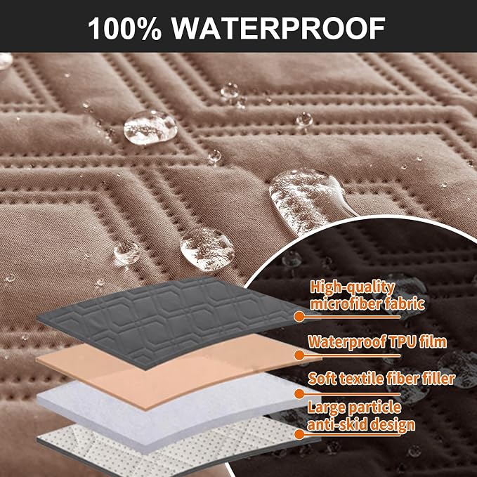 Genina Waterproof Couch Cover for Reclining Couch 3 Seater Non-Slip, Washable - Image 7
