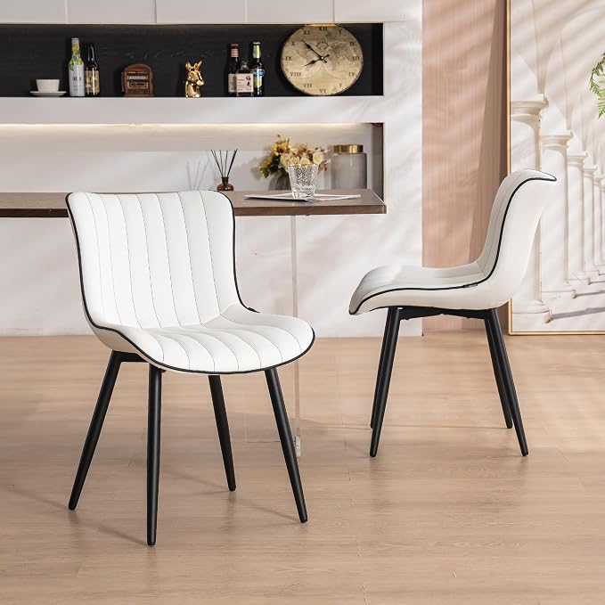 YOUNUOKE Mid-Century Modern Dining Chairs Set of 2, Armless Accent Chair - Image 8