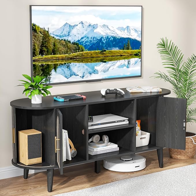 51" Fluted TV Stand, Mid-Century Modern Entertainment Center - Image 6