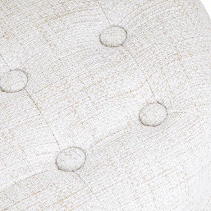 Homepop Home Decor | Upholstered Round Tufted Foot Rest Ottoman | Ottoman - Image 10