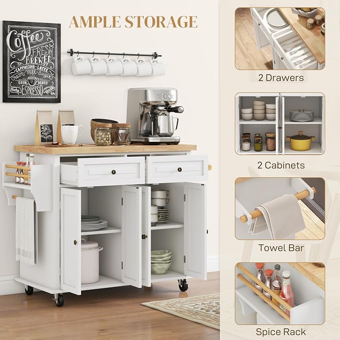 HOMCOM Kitchen Island Cart - Image 5