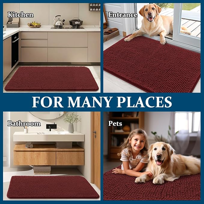 OLANLY Dog Door Mat for Muddy Paws 34x21, Absorbs Moisture and Dirt, Absorbent - Image 8