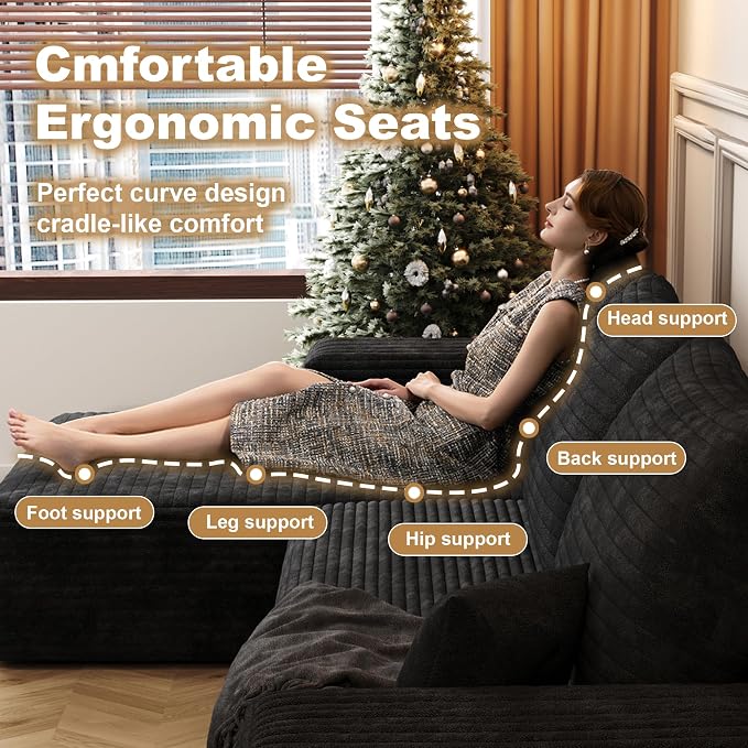 108" Sectional Couches for Living Room Cloud Couch Sofa - Image 5
