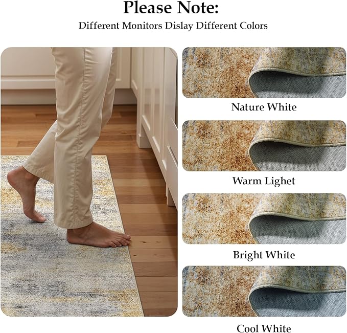 3x10 Washable Kitchen Runner Rug: Modern Abstract Runners - Image 8