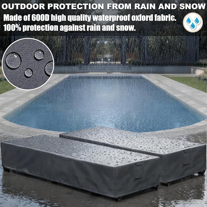 Patio Lounge Chair Covers 4 Pack Waterproof Outdoor chaise lounge cover 80" x - Image 5