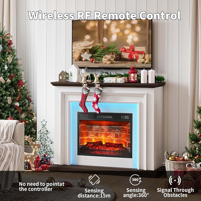 44" LED Lights Electric Fireplace - Image 4