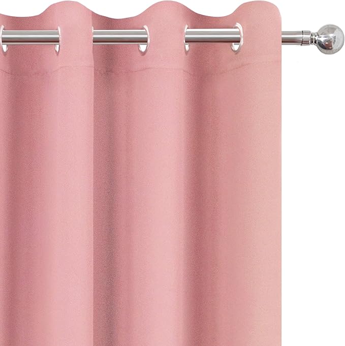 LEMOMO Pink Thermal Blackout Curtains/52 x 108 Inch/Set of 2 Panels Room - Image 6